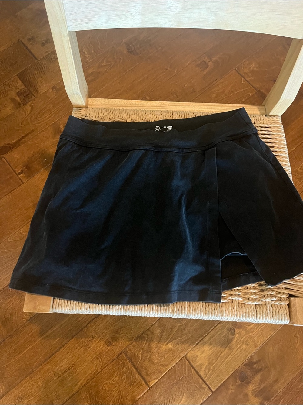 Aerie offline Black Skort with Overlap Detail